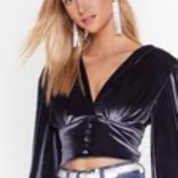 Velvet plunge crop top - Picture 5 of 5